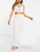 Esmee Exclusive Matching Maxi Beach Prairie Skirt In White