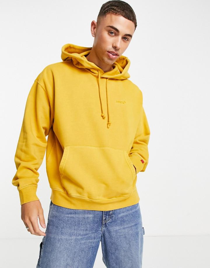 Levi's Red Tab Tonal Logo Hoodie In Cool Yellow