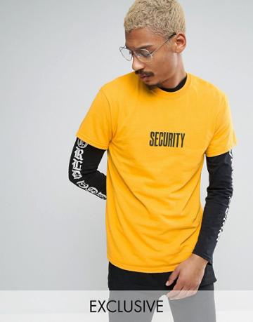 Justin Bieber Purpose Tour Security T-shirt - Yellow