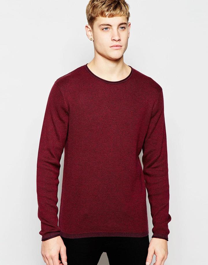 Jack & Jones Knitted Sweater In Mixed Yarns - Port Royale