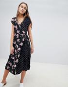 New Look Mix And Match Print Midi Dress - Black