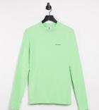 Collusion Unisex Long Sleeve T-shirt With Logo Print In Green