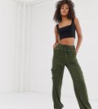 Asos Design Tall Utility Pants With Pocket Detail-green