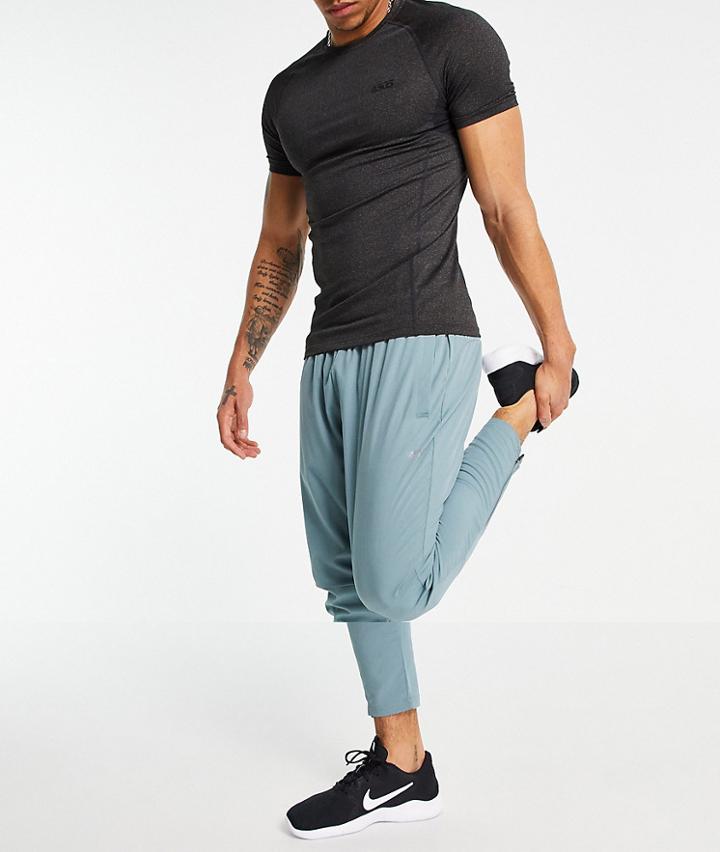 Asos 4505 Woven Skinny Tapered Running Sweatpants With Reflective Zip Detail-grey