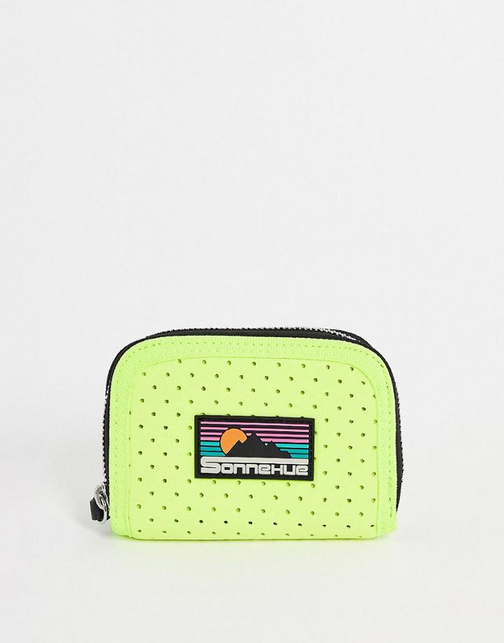 Asos Design Neoprene Wallet In Yellow With Badge