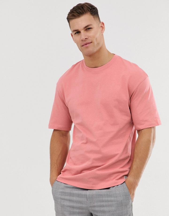 Jack & Jones Originals Drop Shoulder T-shirt In Pink