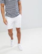 Asos Super Skinny Chino Shorts In White - White