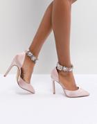 Public Desire Camly Pink Clear Detail Embellished Pumps - Pink