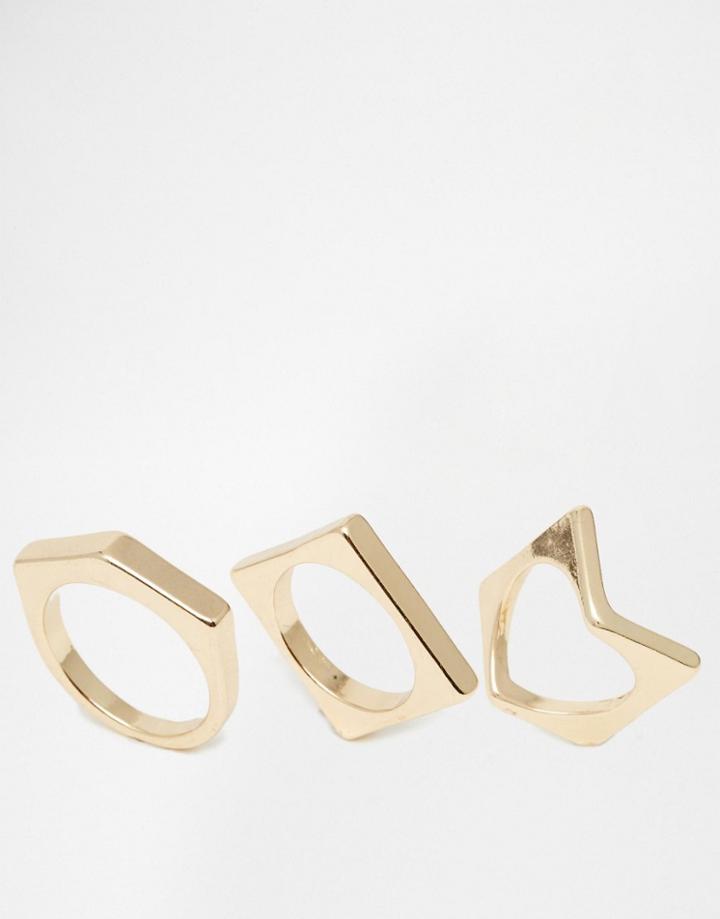 Selected Femme Inga Multipack Rings - Gold
