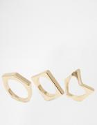 Selected Femme Inga Multipack Rings - Gold