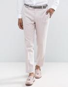 Asos Wedding Skinny Suit Trouser In Pink Texture - Pink