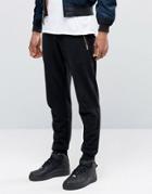 Asos Skinny Joggers With Zips In Black - Black