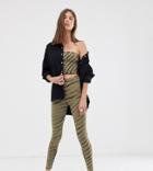 Weekday Tie Dye Leggings In Khaki Green - Multi