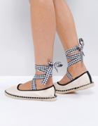 Asos Jerry Tie Leg Ballet Espadrilles - Beige