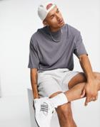Asos Design Oversized Slub T-shirt In Gray-grey