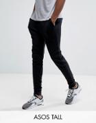Asos Tall Skinny Jersey Joggers In Black - Black