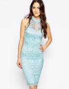 Jessica Wright Lace Pencil Dress - Pale Blue