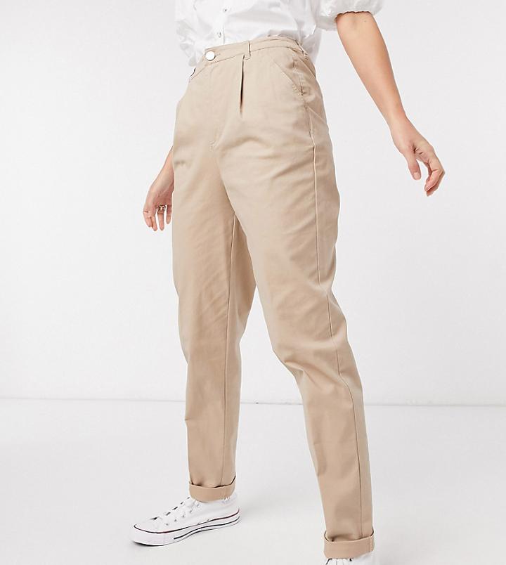 Asos Design Tall Hourglass Chino Pants In Stone-neutral