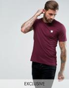 Good For Nothing Muscle T-shirt In Burgundy With Chest Logo - Red