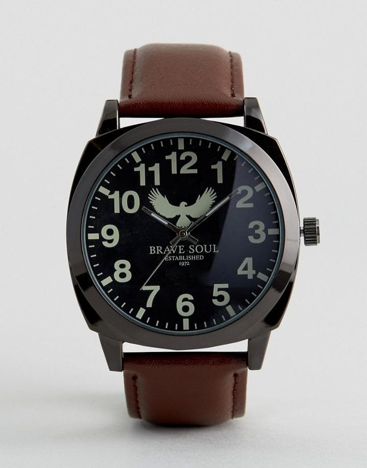 Brave Soul Brown Watch With Black Dial - Black
