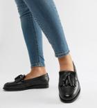 Asos Design Maxwell Wide Fit Leather Loafers - Black