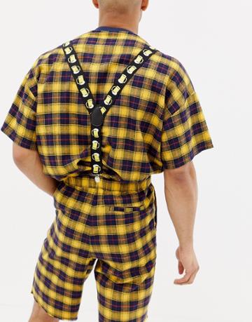 Boland Oktoberfest Beer Suspenders In Black And Yellow - Black