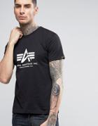 Alpha Industries Logo T-shirt Regular Fit In Black - Black