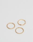 Selected Femme 3 Ring Pack - Gold