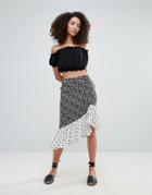 Influence Mix And Match Floral Print Asymmetric Skirt - Multi