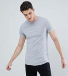 Asos Design Tall Muscle T-shirt With Crew Neck In Gray Marl - Gray