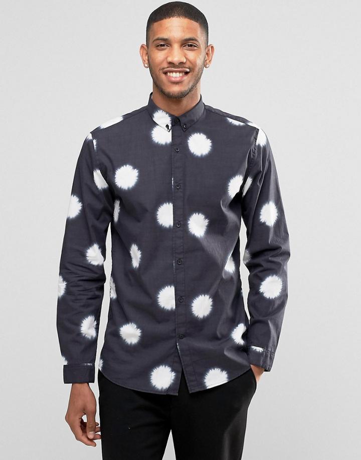 Lindbergh Shirt With Batik Print - Black