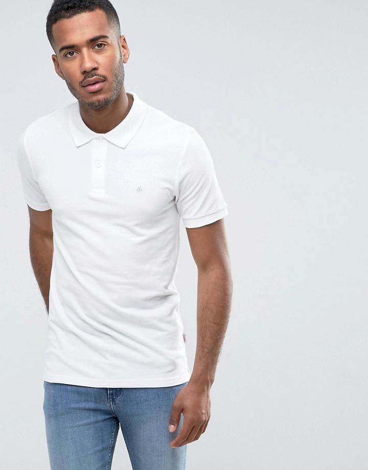 Jack & Jones Originals Polo Shirt With Chest Logo - White