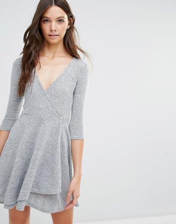 Influence Wrap Dress - Gray