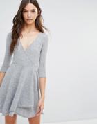 Influence Wrap Dress - Gray