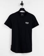 Bershka T-shirt With Chest Print In Black
