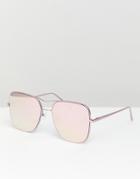 Quay Australia Stop And Stare Aviator Sunglasses - Pink