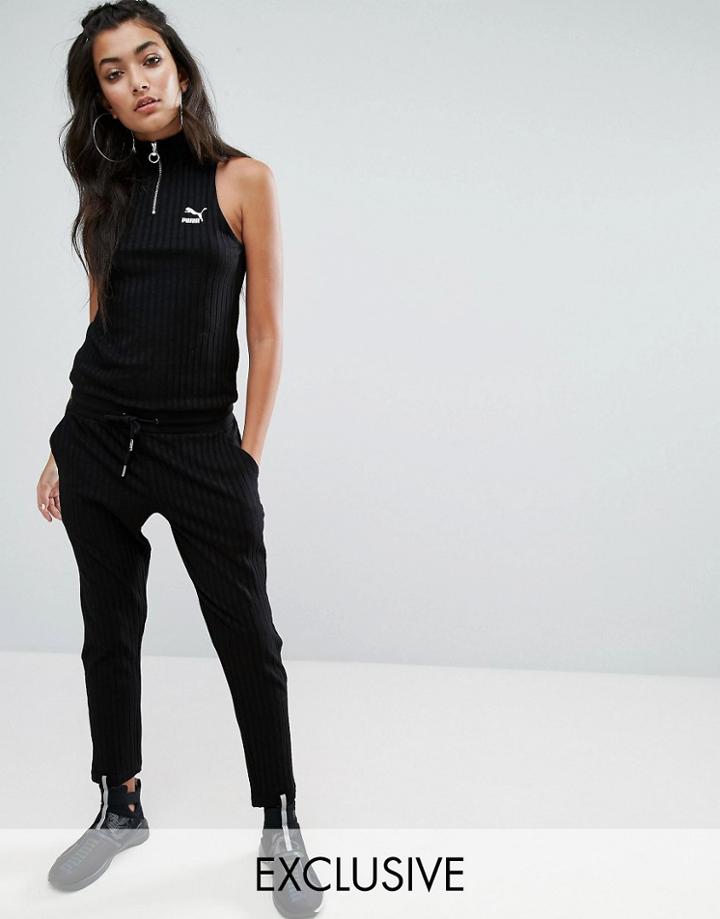 Puma Exclusive To Asos High Neck Backless Jumpsuit - Black