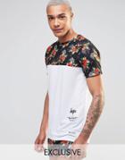 Hype T-shirt With Mountain Print Panel - White
