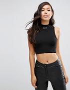 Asos Top In Sleeveless With Party Necklace - Black