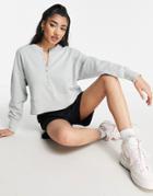 Abercrombie & Fitch 90's Henley Sweater In Gray