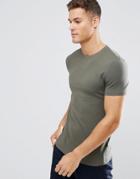 Asos Muscle Fit T-shirt With Crew Neck In Green - Green