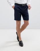Asos Tailored Slim Shorts In Navy - Navy
