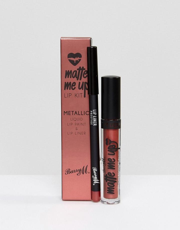 Barry M Metallic Liquid Lip Kit - Red