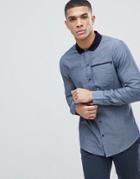 Armani Exchange Slim Ft Textured Shirt In Navy - Navy