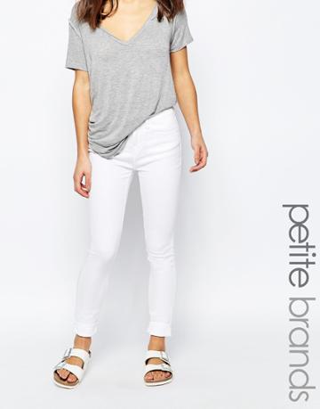 Waven Petite Freya Ankle Grazer Skinny Jeans - White