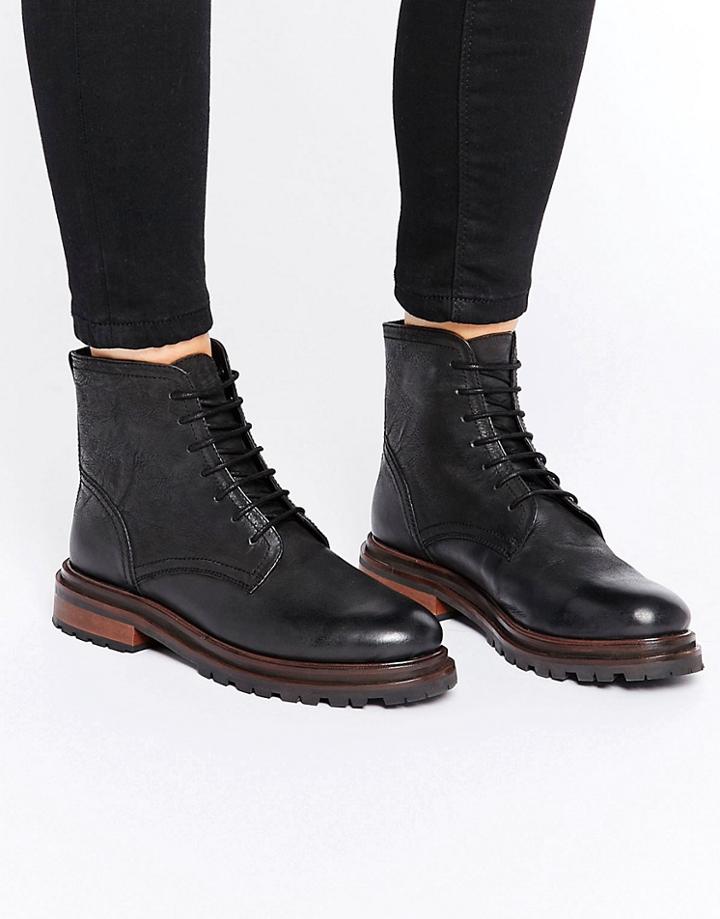 H By Hudson Lingshaw Lace Up Boot - Black