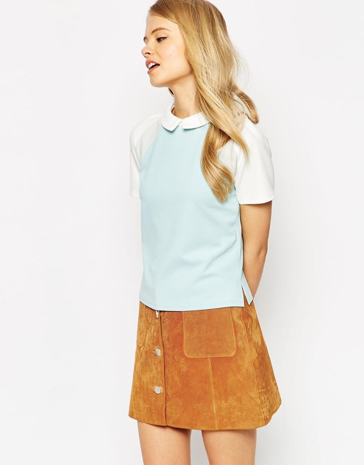 Asos Polo Top With Color Block
