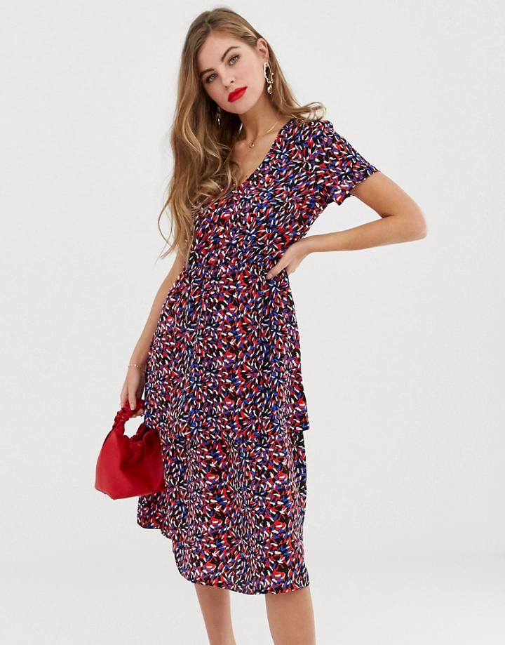 Y.a.s Casia Layered Printed Midi Dress-multi