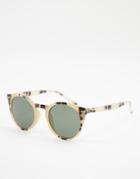 & Other Stories Round Sunglasses In Milky Turtle-multi