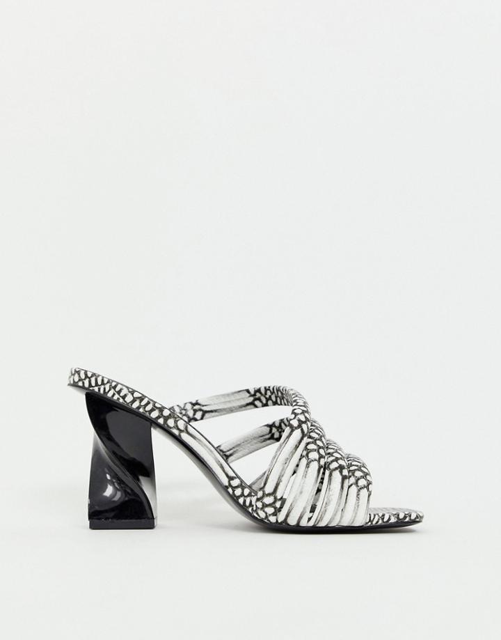 Asos Design Hyphen Tubular Block Heeled Sandals - Multi